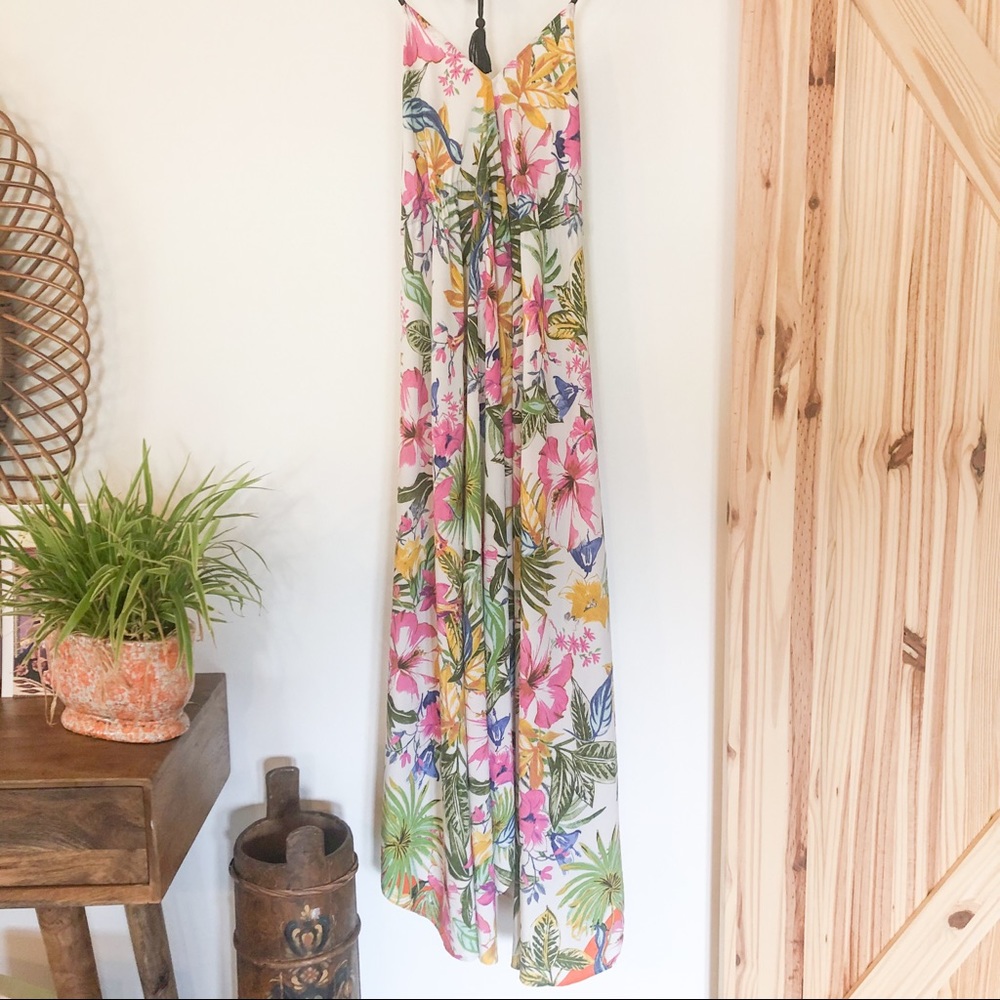 Boho High Low pink Floral Dress Hawaiian